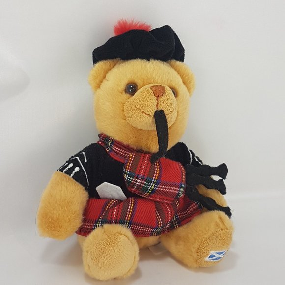 Vintage KEEL TOYS Scottish Bagpiper Bear Stuffed Animal Plush Toy Teddy Bear - Picture 4 of 8